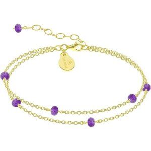 Amethyst Handmade Double Chain Bead Bracelet
